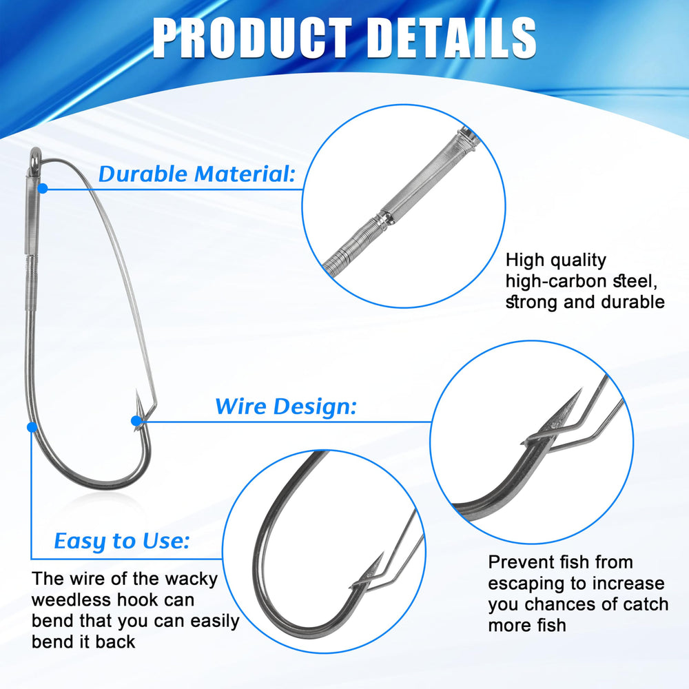 Weedless Wacky Rig Hook 2/0 size close-up