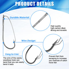 Weedless Wacky Rig Hook 2/0 size close-up