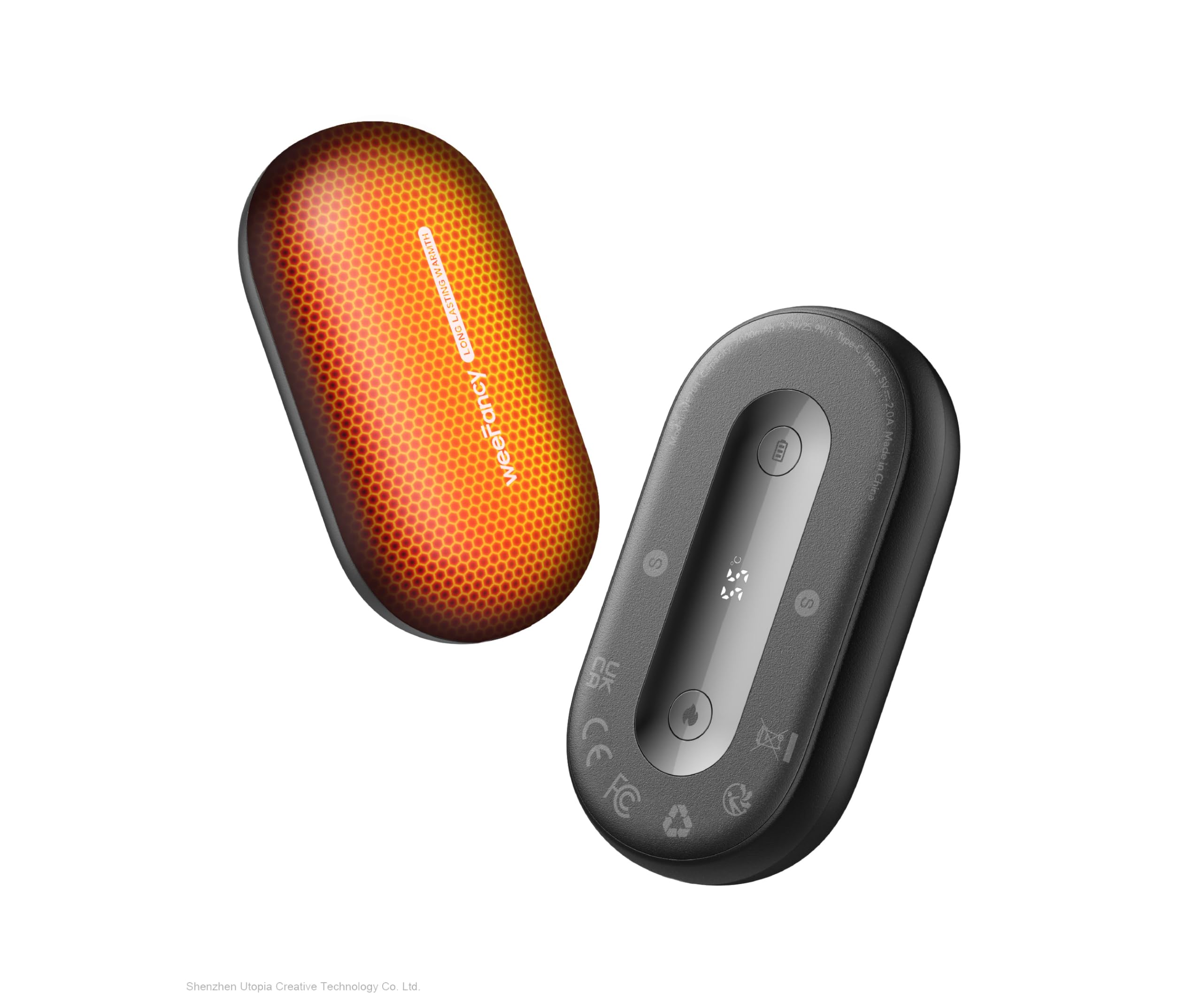 WeeFancy Al hand warmer magnetically paired for all-around warmth in winter outdoor adventures.