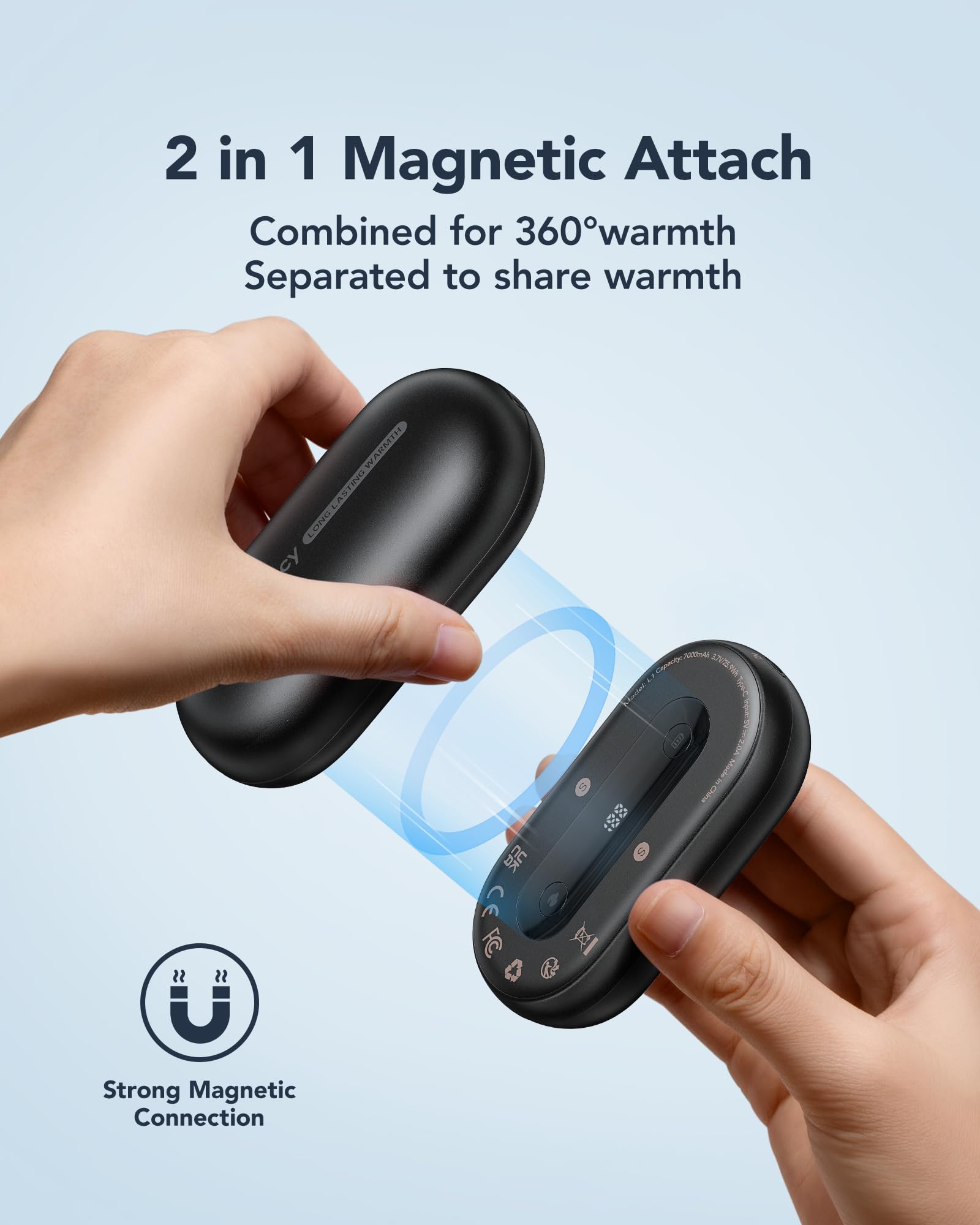 WeeFancy 360-degree magnetic design enables flexible sharing and full warmth.