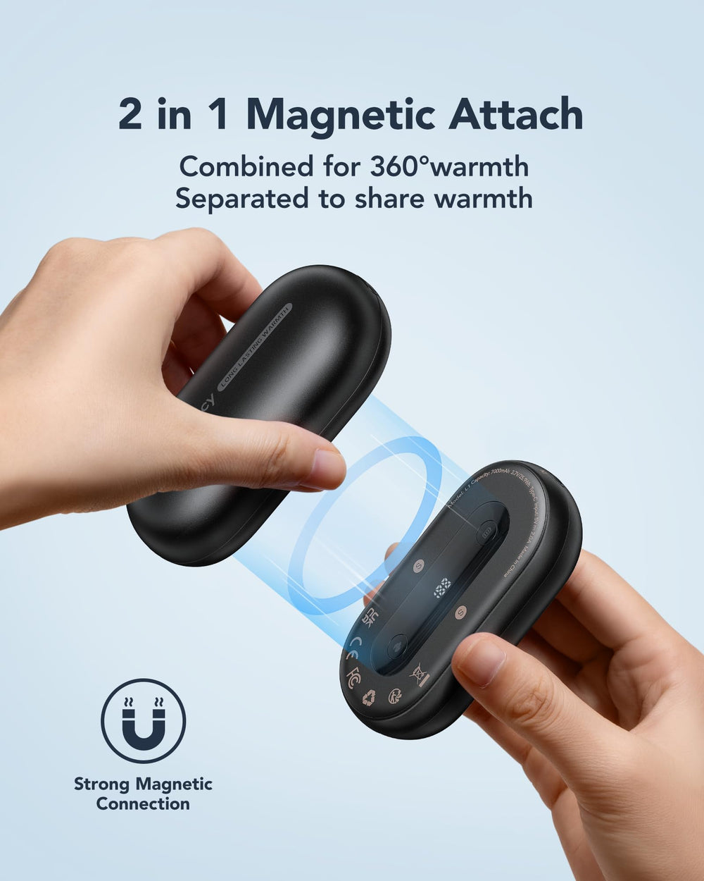 WeeFancy 360-degree magnetic design enables flexible sharing and full warmth.