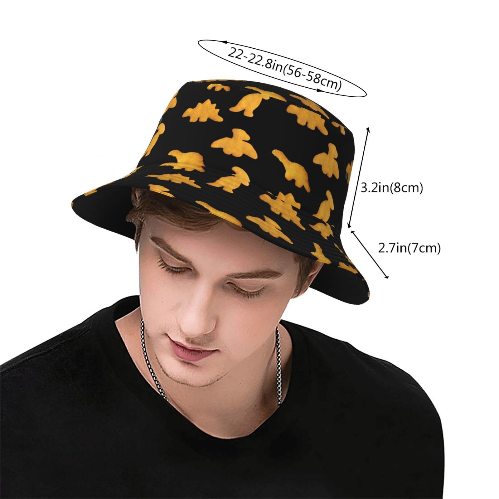 Wegphh Dinosaur Nuggets hat seen from the side provides lightweight UV protection.