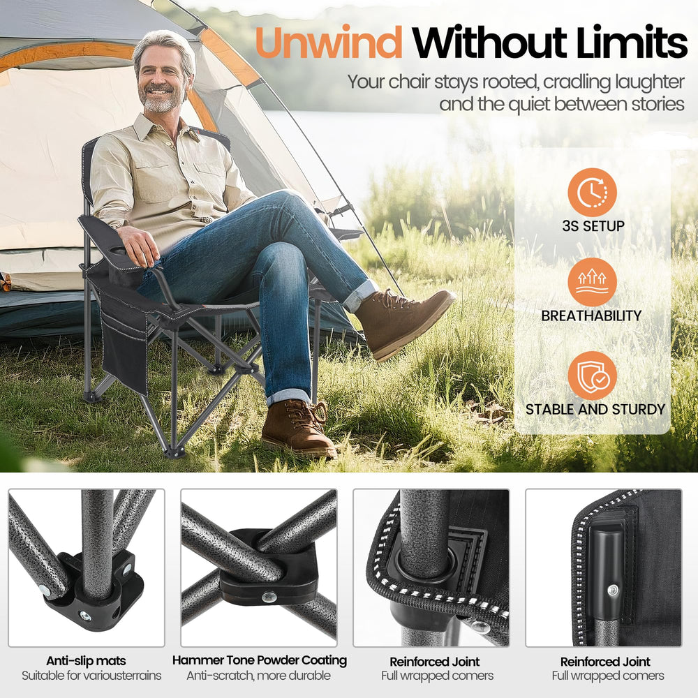 WEIDIORME 2-pack folding chair packed image illustrating ultra-light portability for RV trips.