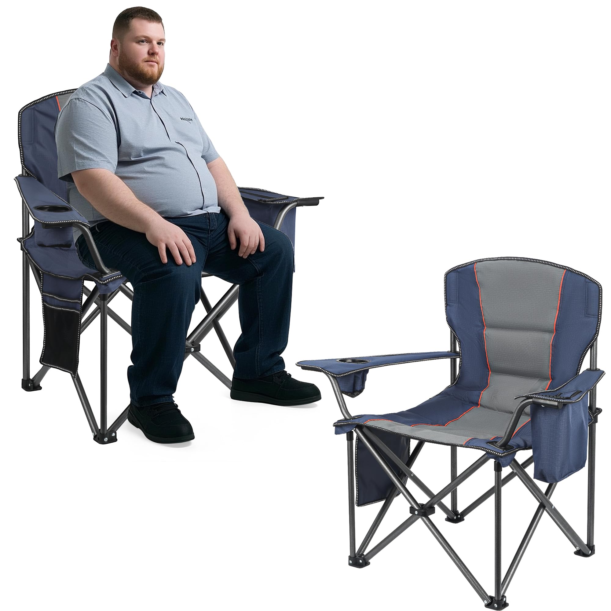 WEIDIORME 2-pack camping chair folded for easy transport and storage.