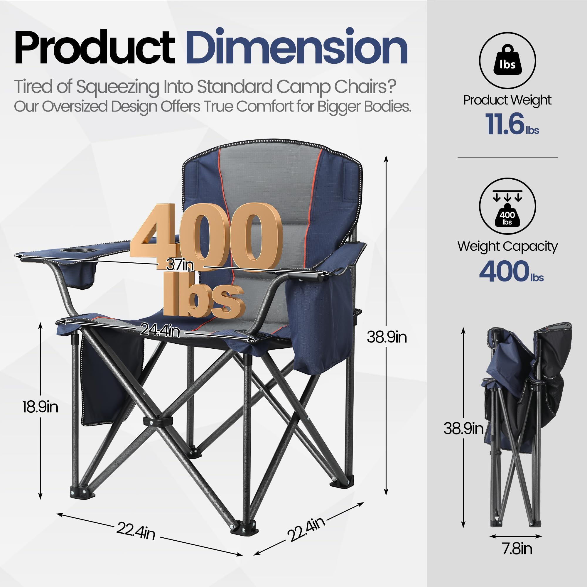 WEIDIORME 2-pack camping chair setup ready for quick outdoor seating.