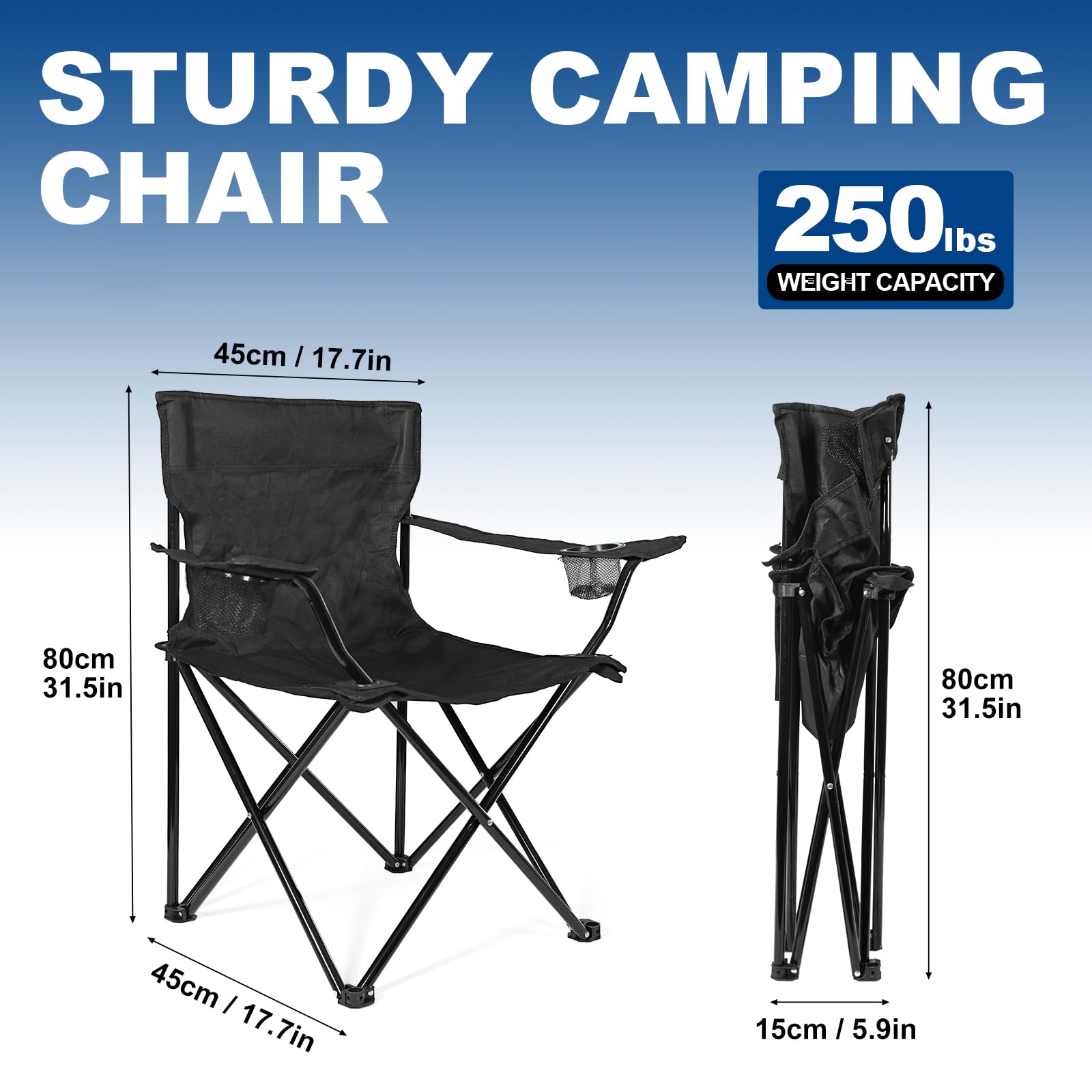 WEIDIORME camping chair 250lbs capacity for reliable outdoor seating