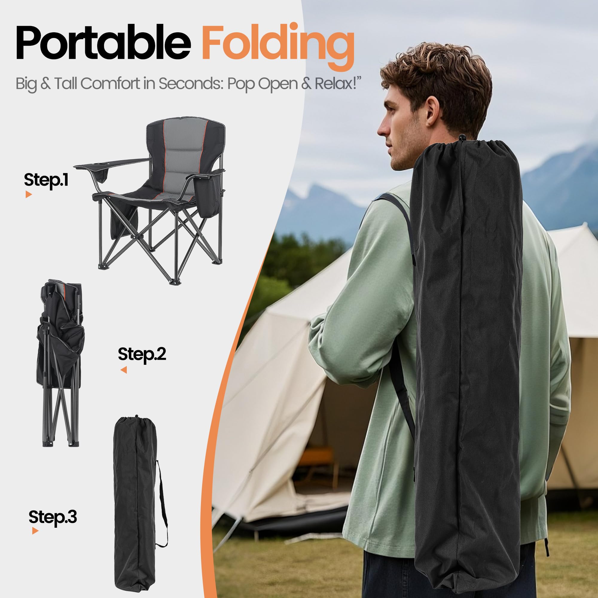 WEIDIORME camping chair on beach scene demonstrates comfort and stability near shoreline.