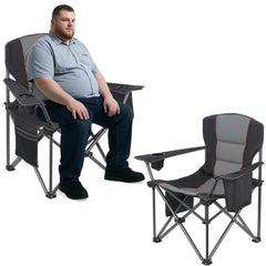 WEIDIORME heavy-duty camping chair setup showing sturdy frame for all-day outdoor use.