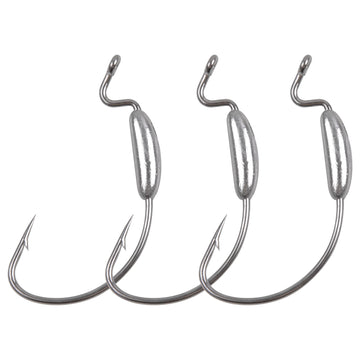 Weighted swimbait fishing hooks close-up 2.5g