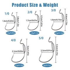 2.8g weighted worm hook with extra wide gap