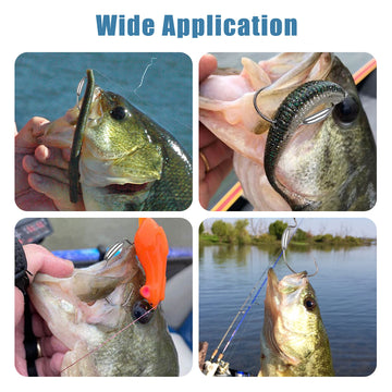 Bass fishing with weighted offset worm hooks