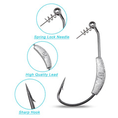 Wide gap forged shank on swimbait hook for bass fishing