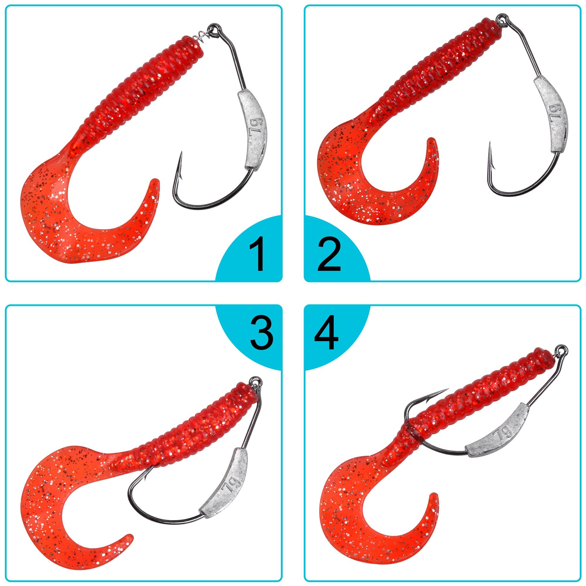 Spring pin twistlock used to attach bait to hook