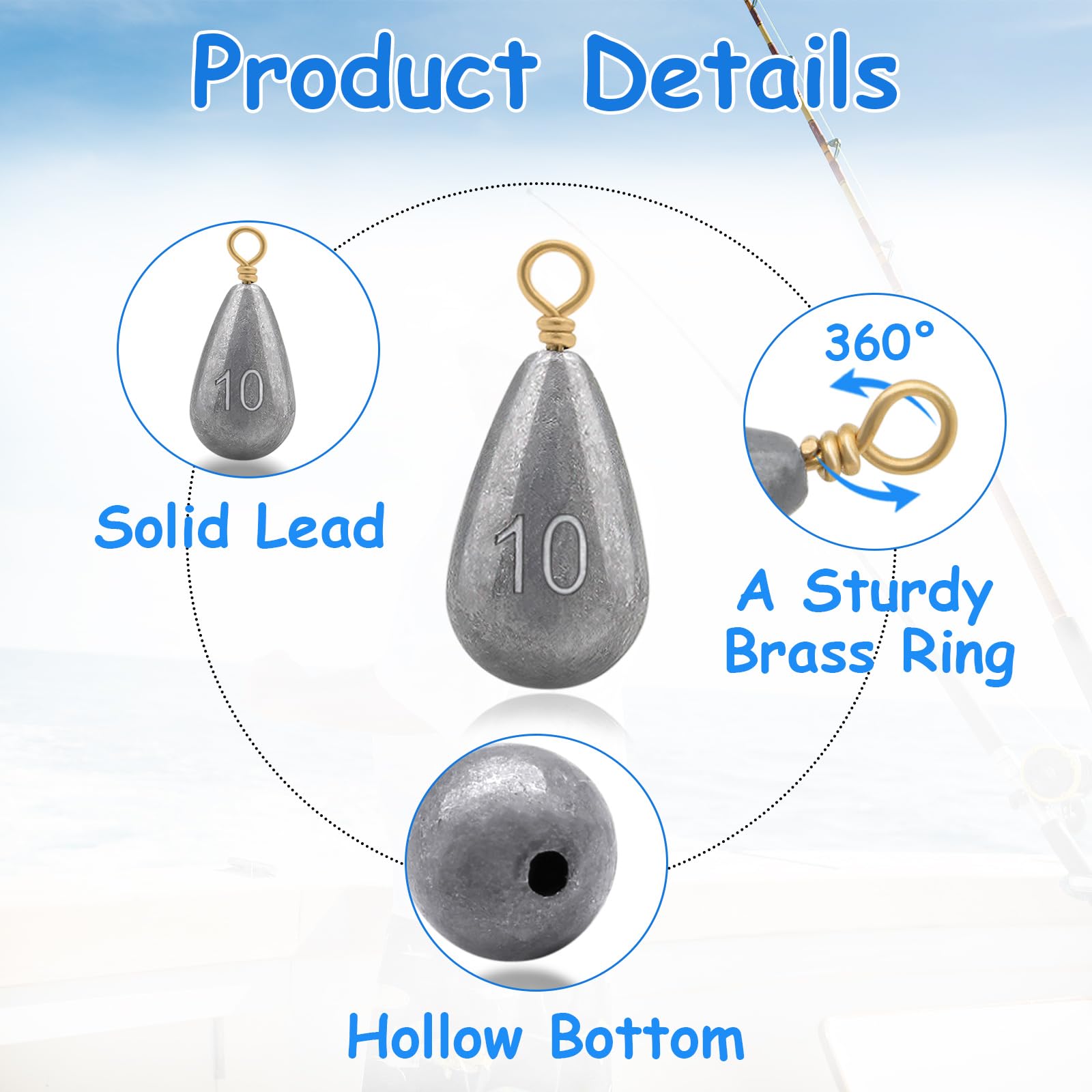 Five 1/4 oz fishing weights