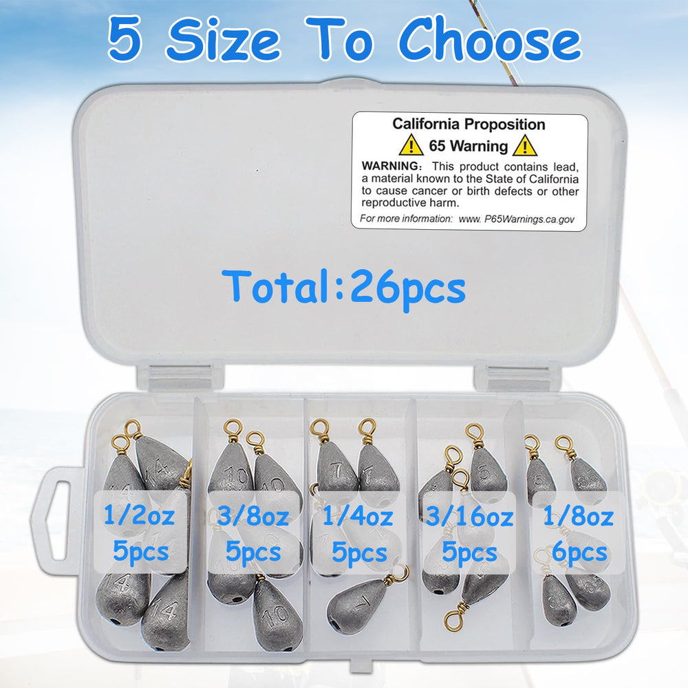 Five 3/8 oz fishing weights