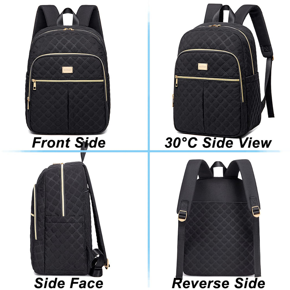 Weitars lunch backpack embroidery detail adds feminine style and durability.