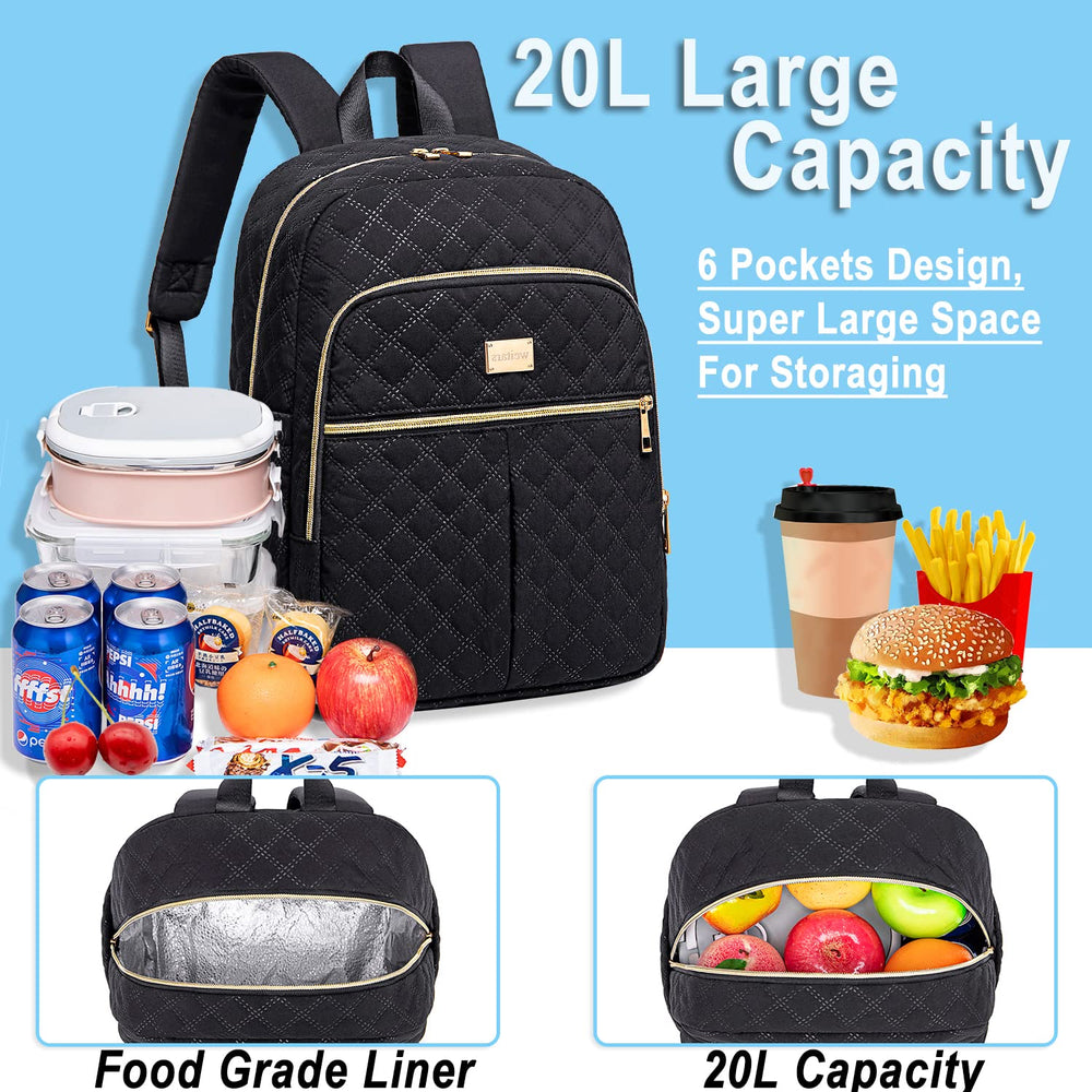 Weitars lunch backpack side elastic pocket holds umbrella or bottle for on-the-go hydration.