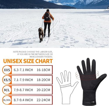 WEIVIOQ heated glove liner with forefinger touch sensor enabling phone use