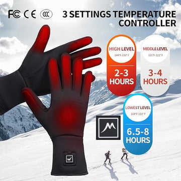 WEIVIOQ heated glove liner with battery pack provides long-lasting warmth