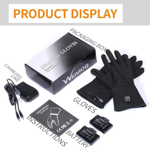 WEIVIOQ heated glove liners ideal for outdoor winter activities like skiing