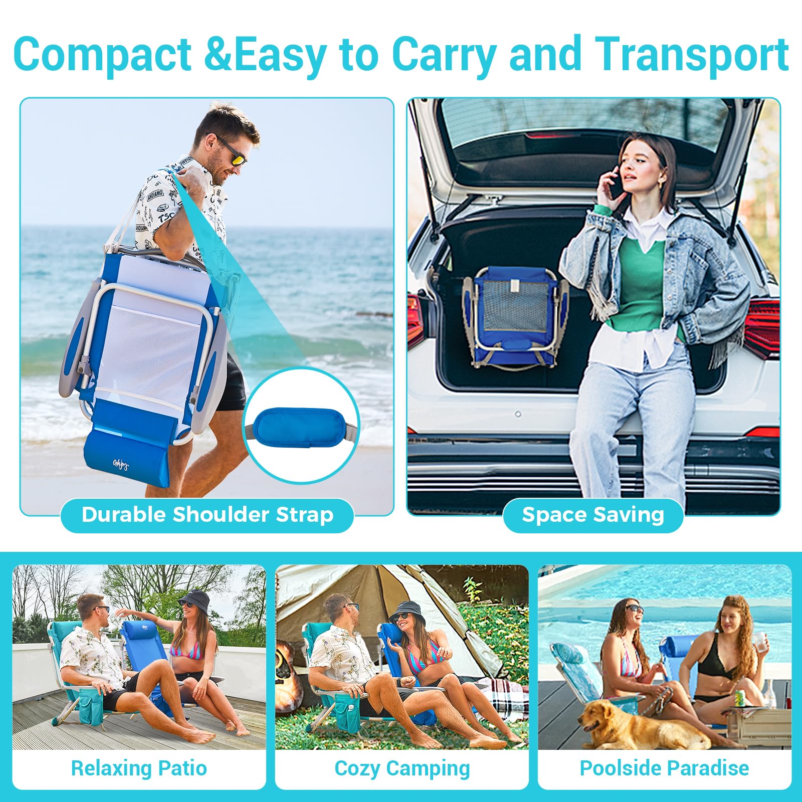 WEJOY beach chair two-pack set for shared beach days