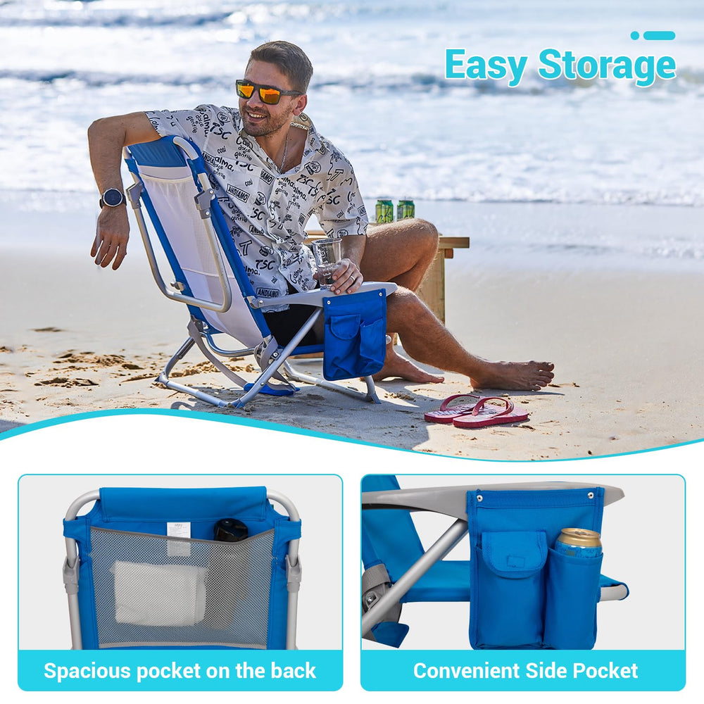 WEJOY beach chair aluminum frame for strong, rust-resistant support