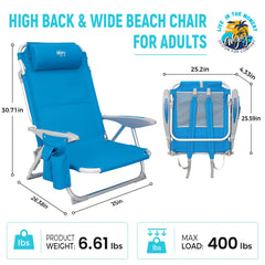 WEJOY beach chair lightweight folding design for easy transport
