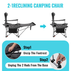 WEJOY camping chair with anti-slip feet and triangular bracket for stability