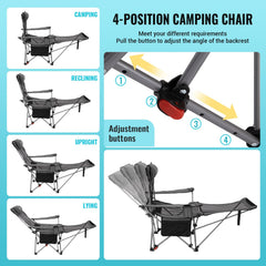 WEJOY camping chair with cushioned pillow and armrests for extra comfort