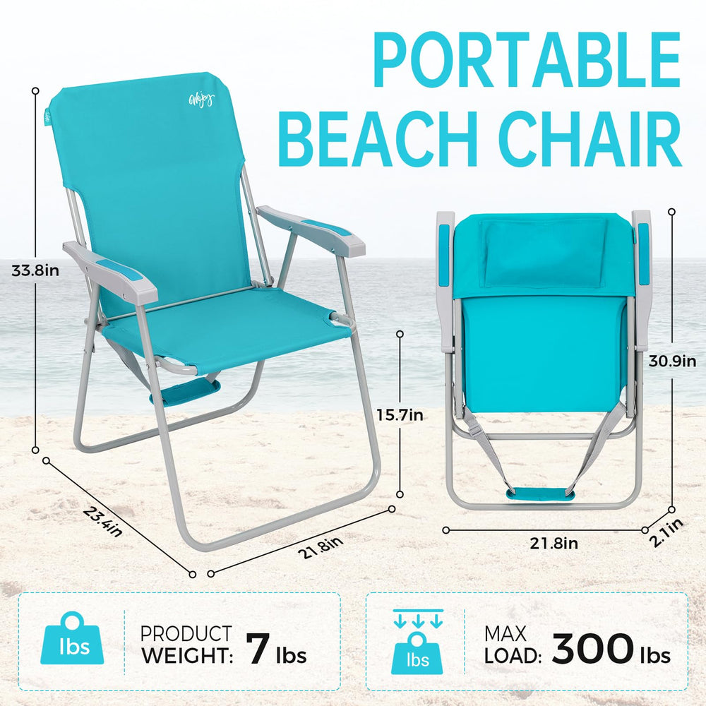 WEJOY chair with shoulder strap shows portable setup for beach, park, or camping.