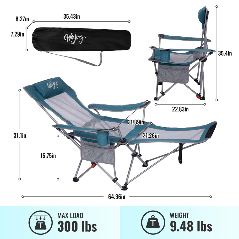 WEJOY footrest detachable 2-in-1 feature supports legs for relaxed outdoor lounging