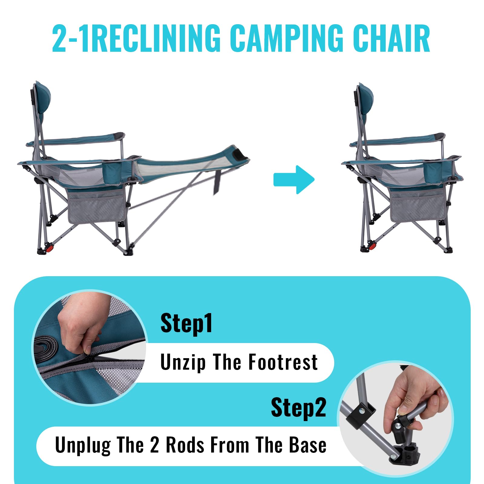 WEJOY heavy-duty chair uses 600D Oxford fabric for durable outdoor use