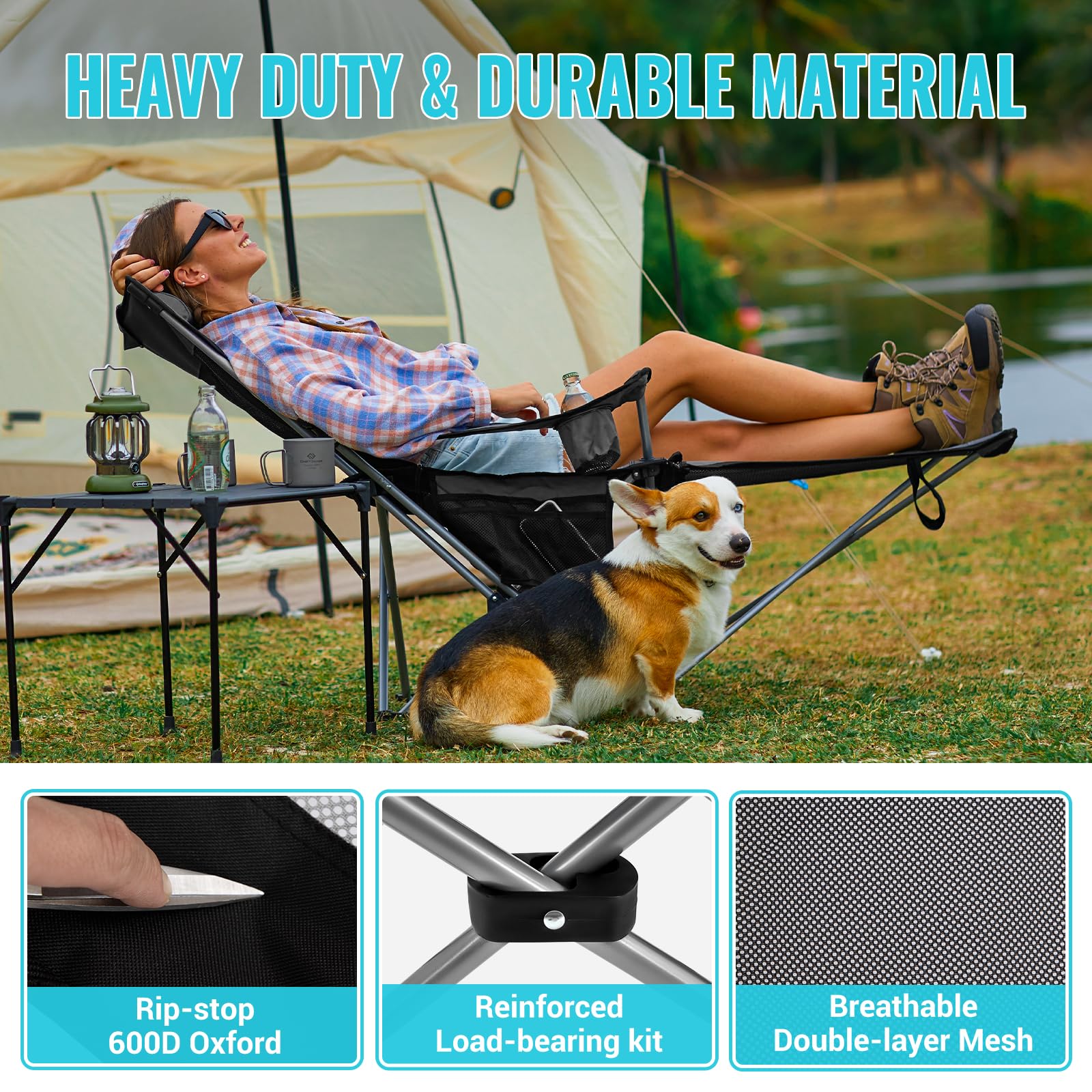 WEJOY lightweight-foldable design enables quick transport and setup at campsites.