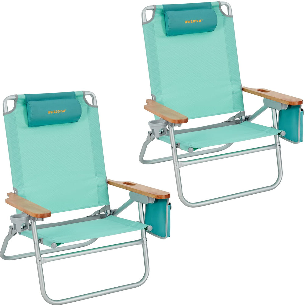 WEJOY portable beach chair ideal for camping, picnics, and backyard gatherings.