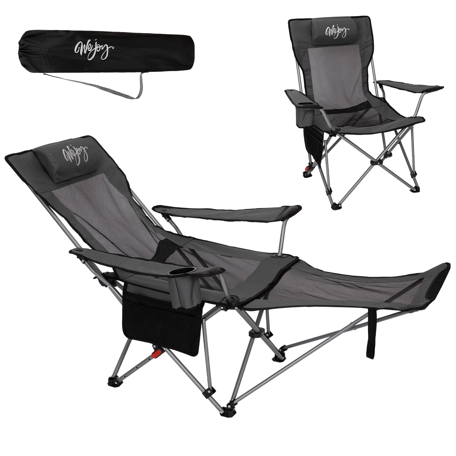 WEJOY reclining camping chair backrest adjustable for versatile outdoors comfort