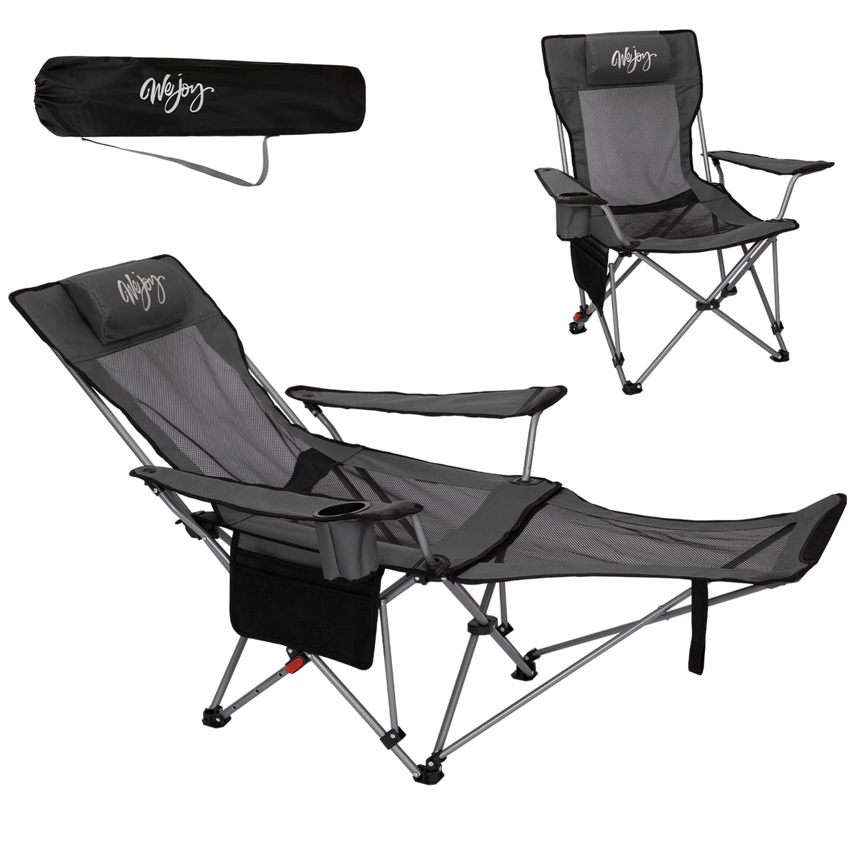 WEJOY reclining camping chair backrest adjustable for versatile outdoors comfort
