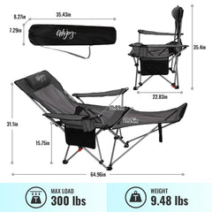 WEJOY reclining chair footrest detachable for full or partial leg support