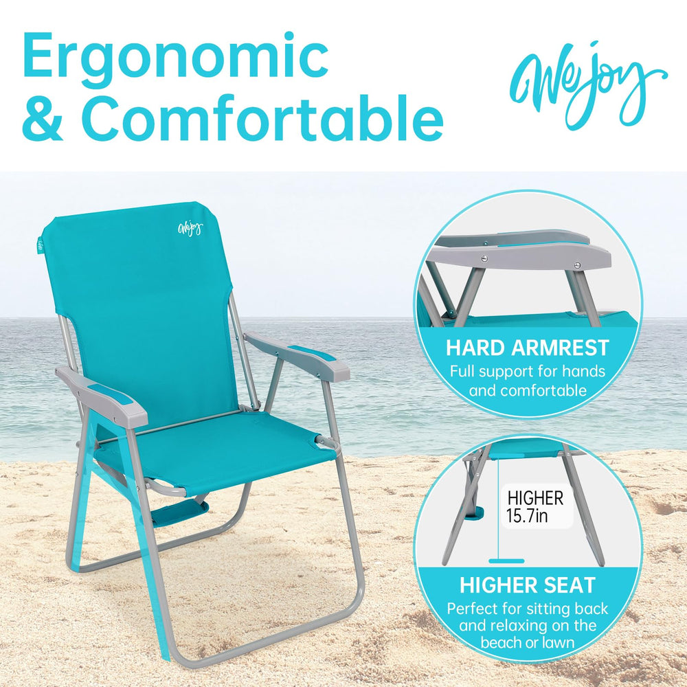 WEJOY sturdy steel-frame with 300-lb capacity supports outdoor use.