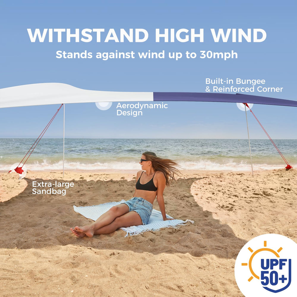 WEKAPO aerodynamic canopy top reduces wind lofting for comfortable outdoor downtime.