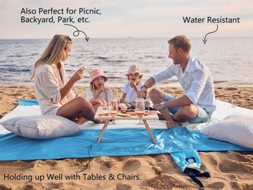 WEKAPO beach blanket corner pockets demonstrate storage and sand anchors