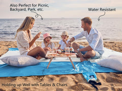 WEKAPO beach blanket corner pockets demonstrate storage and sand anchors