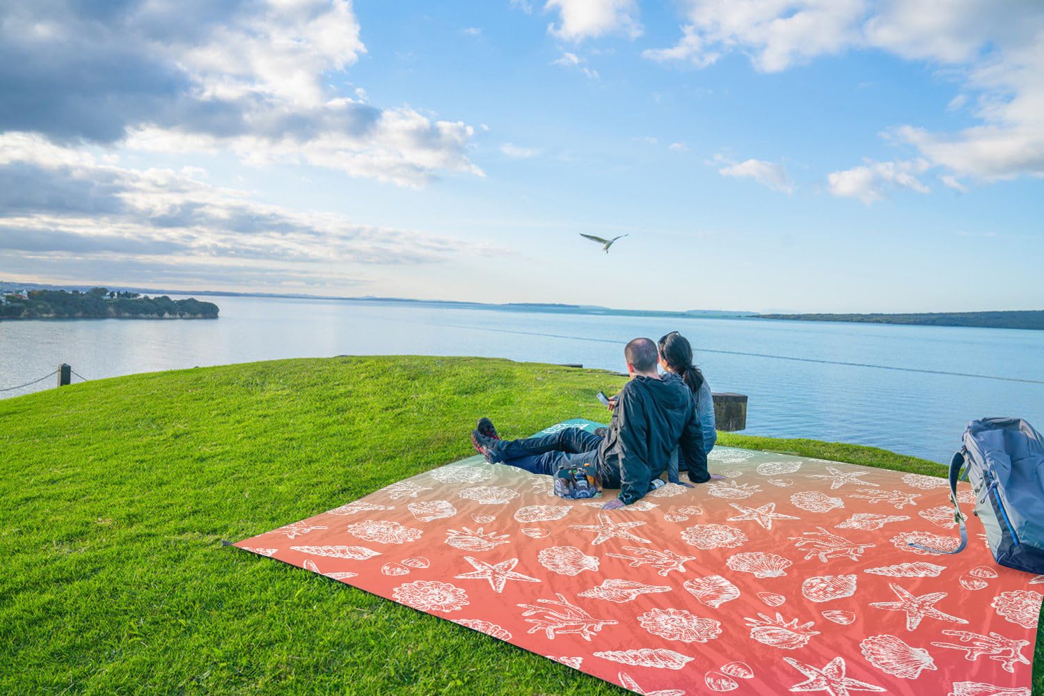 WEKAPO beach blanket setup makes park, beach, and camping easier.