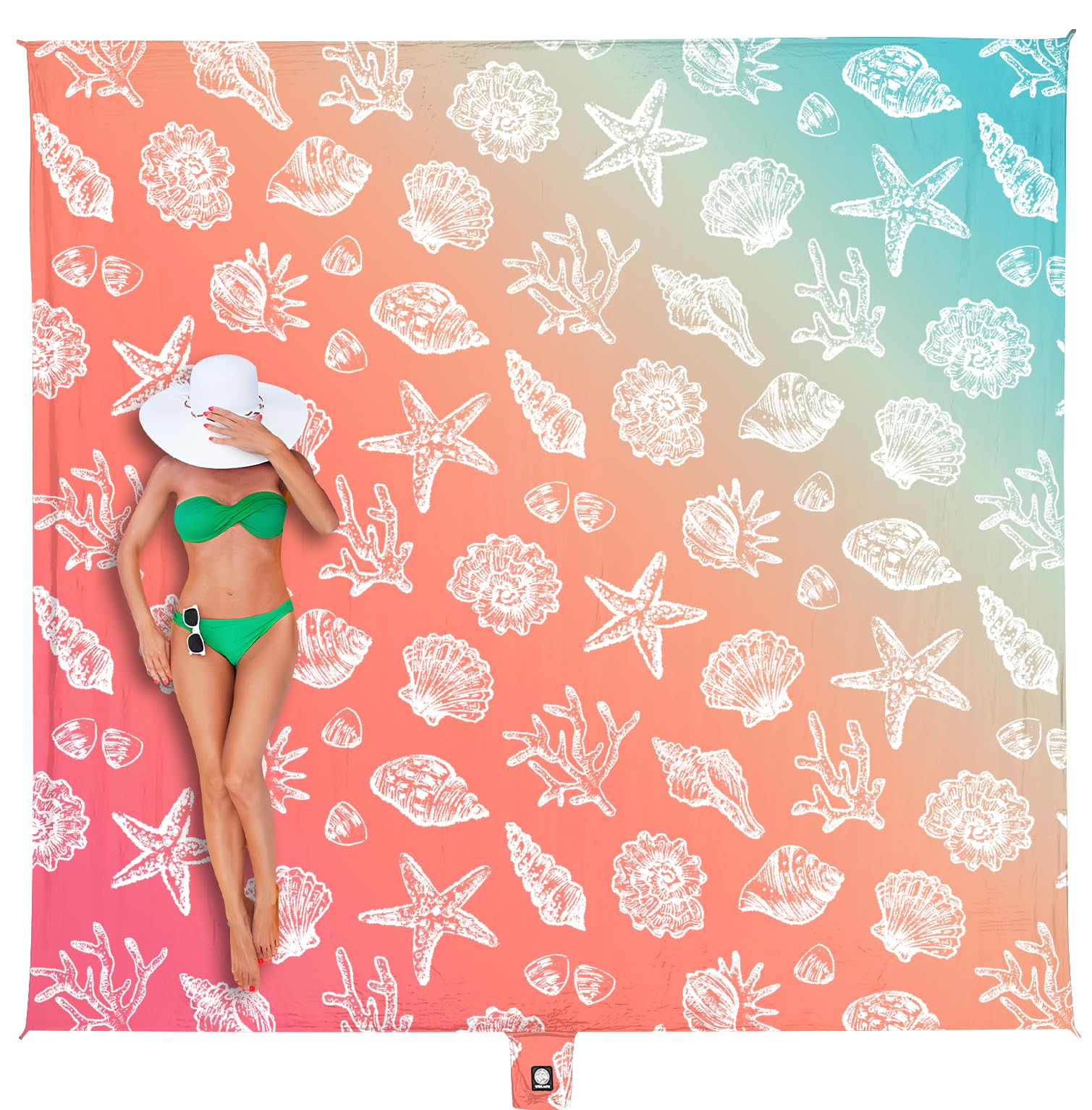 WEKAPO beach blanket oversized 11x9 covers up to 10 people.