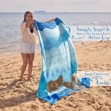 WEKAPO beach blanket storage bag simplifies packing and carrying.