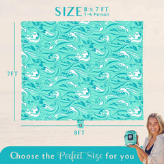 WEKAPO beach blanket storage bag shows convenient carry and organization.
