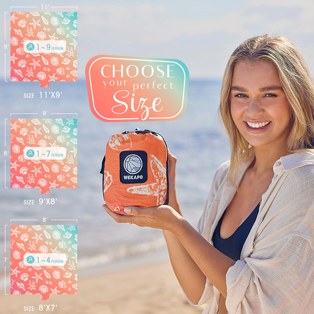 WEKAPO beach blanket storage pocket keeps essentials within reach.