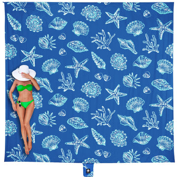 WEKAPO Beach Blanket waterproof fabric keeps sand and water at bay for quick drying.