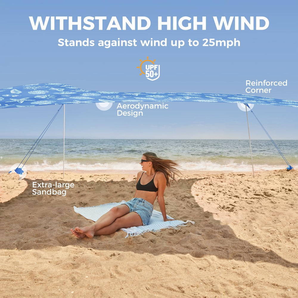 WEKAPO aerodynamic top design reduces wind catching the shade.