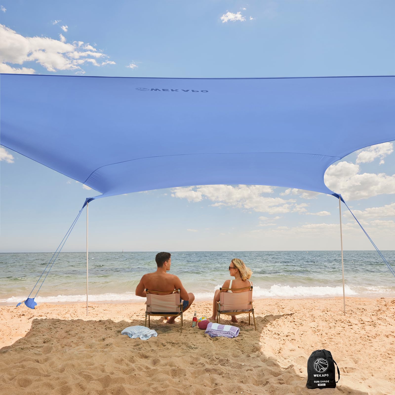 WEKAPO Beach Tent airflow-top provides wind-friendly shade on breezy beaches.