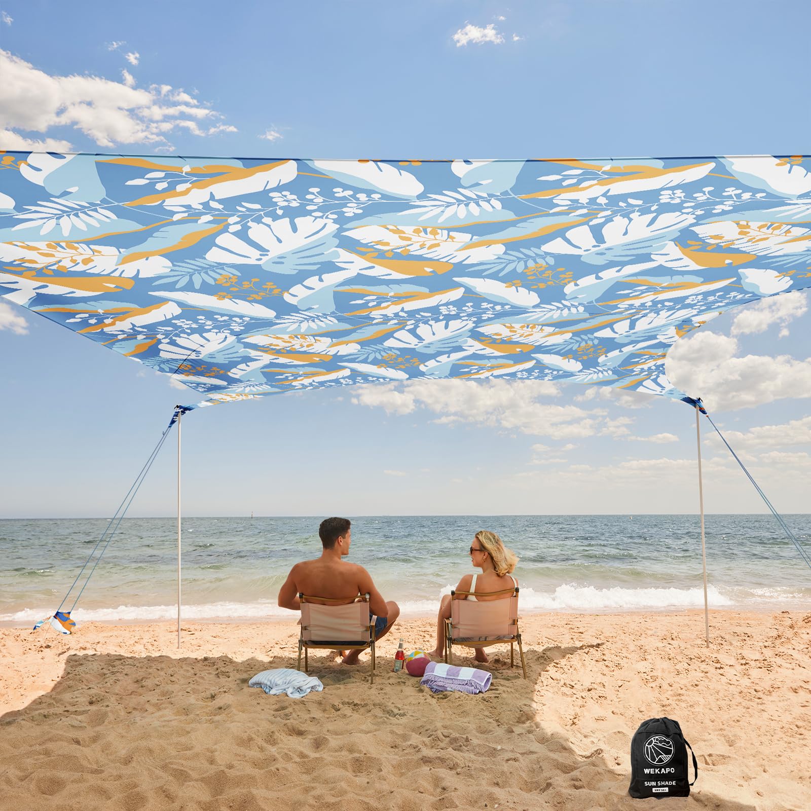 WEKAPO beach tent easy-setup demonstration for quick shade on sand